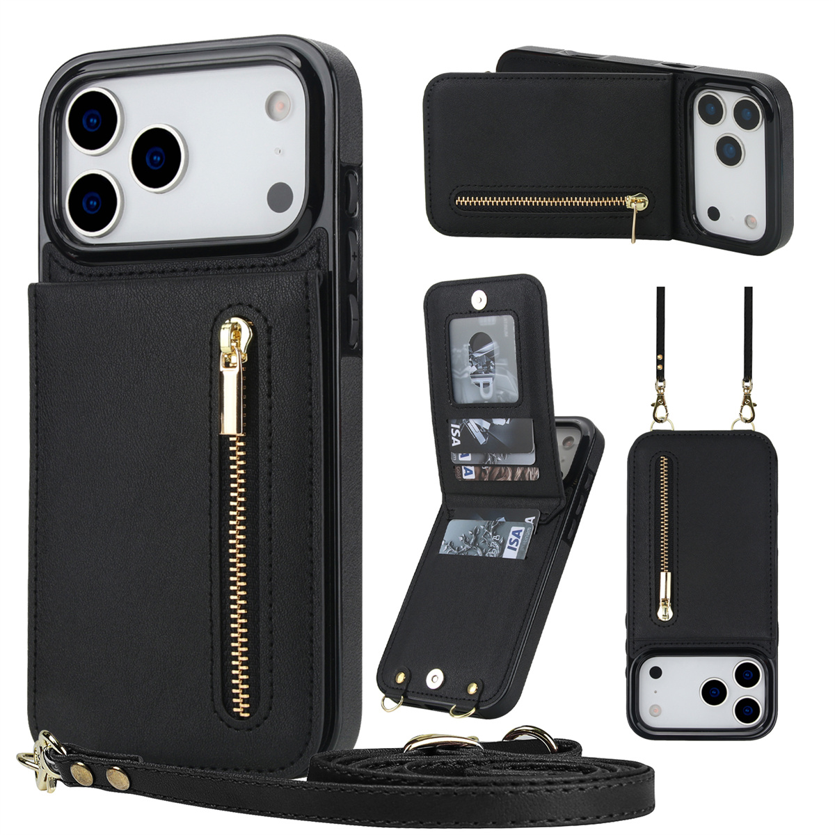 Phone Wallet Combo - Crossbody سستة المحفظة حامل بطاقة حافظة