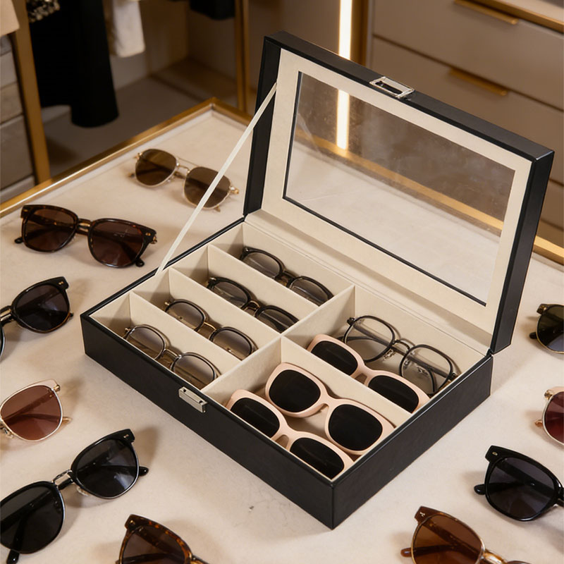 Men'S Accessories Drawer Organizer - صندوق تخزين نظارات أسود بـ 6