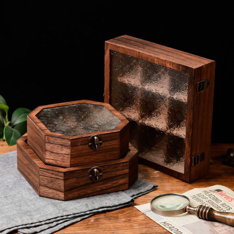 Men'S Accessories Drawer Organizer - صندوق تخزين خشبي، منظم مجوهرات بغطاء