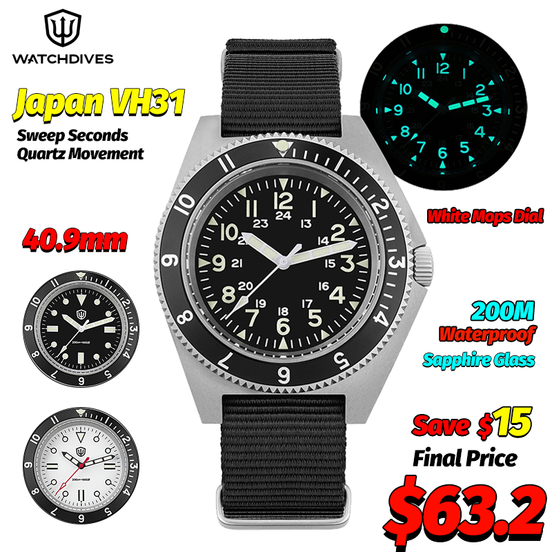 Men Accessories Bracelet - Watchdives WD1972 ساعة كوارتز الياقوت مضيئة
