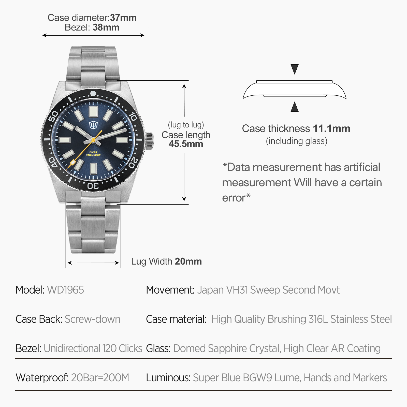 ساعة يد رجالية Watchdives WD19 - مراجعة Men Accessories Bracelet وسعره