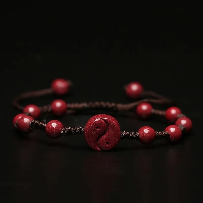 تخصيص الطبيعية الأحمر سينابار  - مراجعة Bead Bracelet Men وسعره
