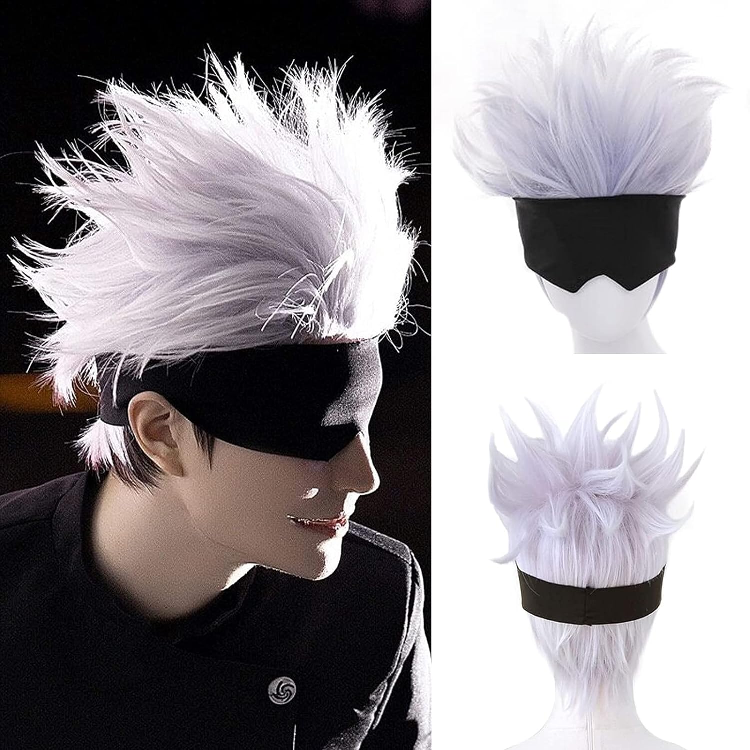 شعر مستعار تنكري قصير مموج ، ع - مراجعة Men Accessories Silver وسعره