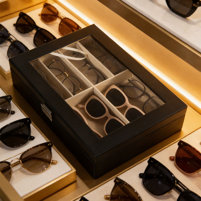 صندوق تخزين نظارات أسود بـ 6 أ - مراجعة Men'S Accessories Drawer Organizer وسعره