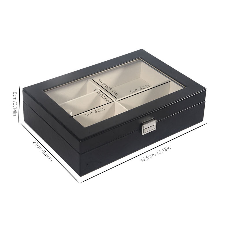 صندوق تخزين نظارات أسود بـ 6 أ - مراجعة Men'S Accessories Drawer Organizer وسعره