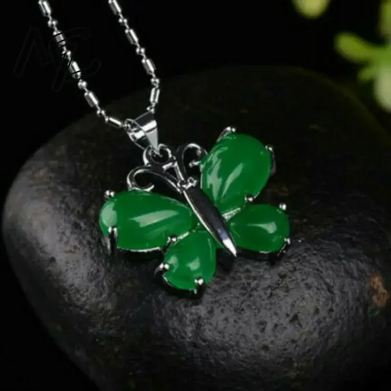 S925 الفضة الأخضر اليشم عقد بح - مراجعة Men Accessories Silver وسعره
