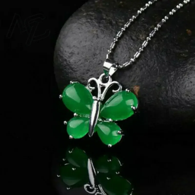 S925 الفضة الأخضر اليشم عقد بح - مراجعة Men Accessories Silver وسعره