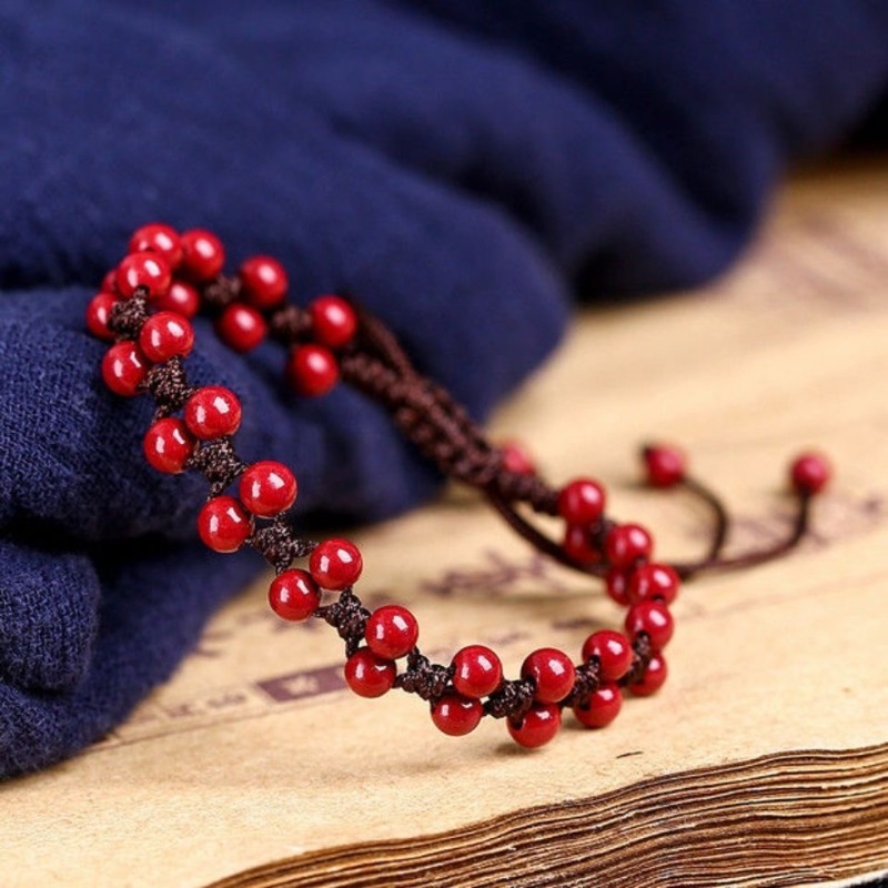 سوار سينابار أحمر طبيعي للرجال - مراجعة Bead Bracelet Men وسعره