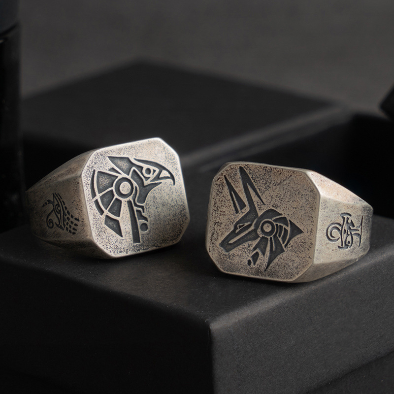 خاتم أنوبيس حورس المصري العتيق - مراجعة Men'S Accessories Jewelry Egypt وسعره
