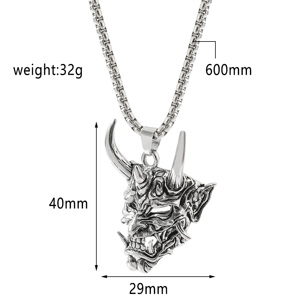 قلادة قناع الشبح الجذابة بتصمي - مراجعة Men Accessories Silver وسعره