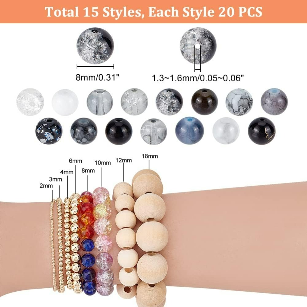 300 قطعة 8 مللي متر الخرز الزج - مراجعة Men Accessories Bracelet وسعره